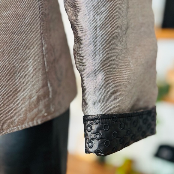 Spanner-Reversible Jacket Silver & Black Embroidered Circles | Size M - Picture 9 of 14
